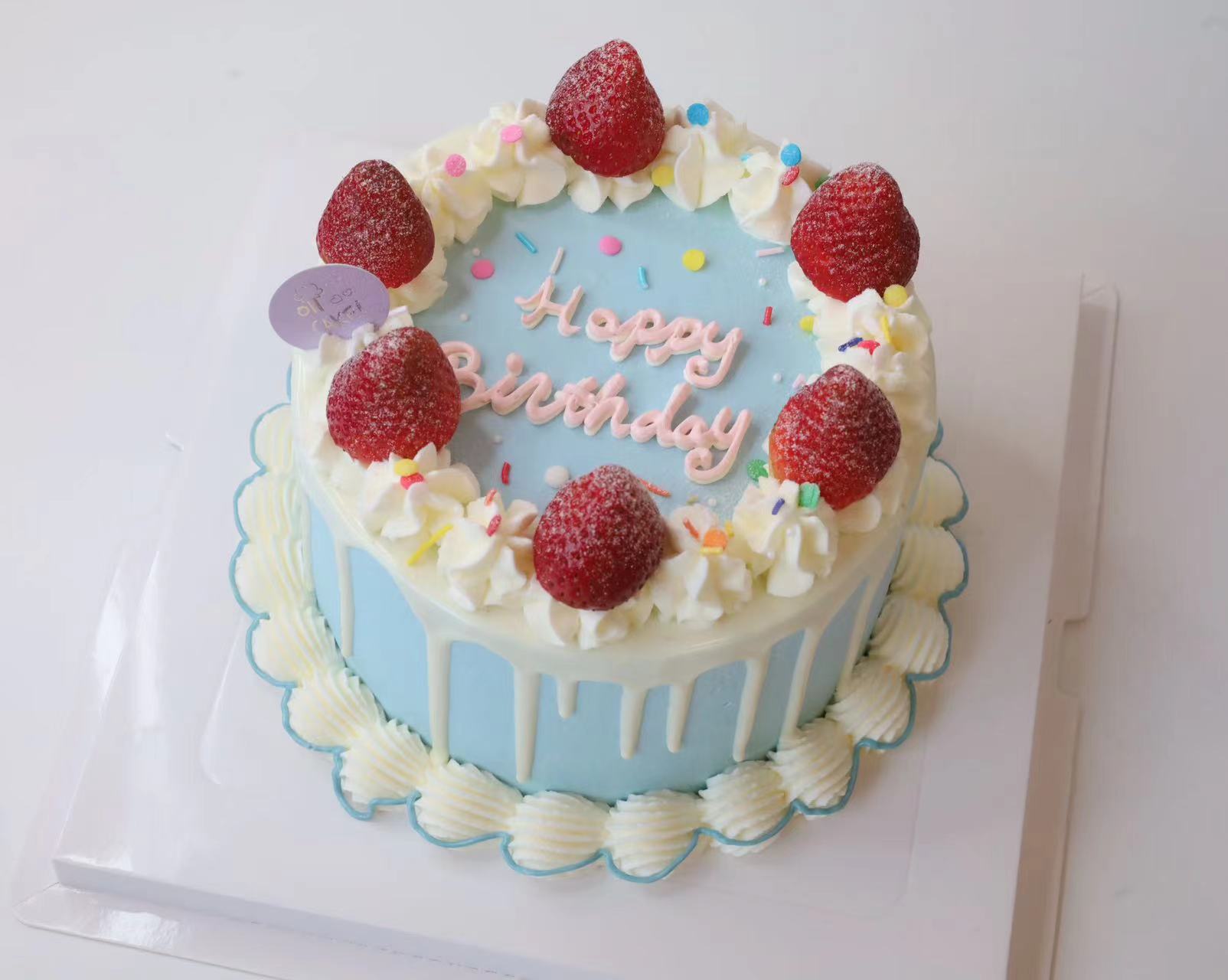 Light Blue With Strawberry